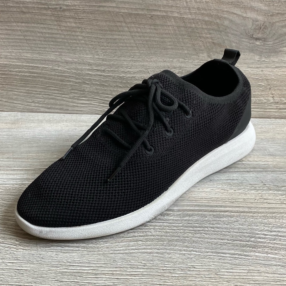 Aldo comfortable black fabric mesh lace up slip on sneakers white bottom 8.5 - Picture 3 of 10